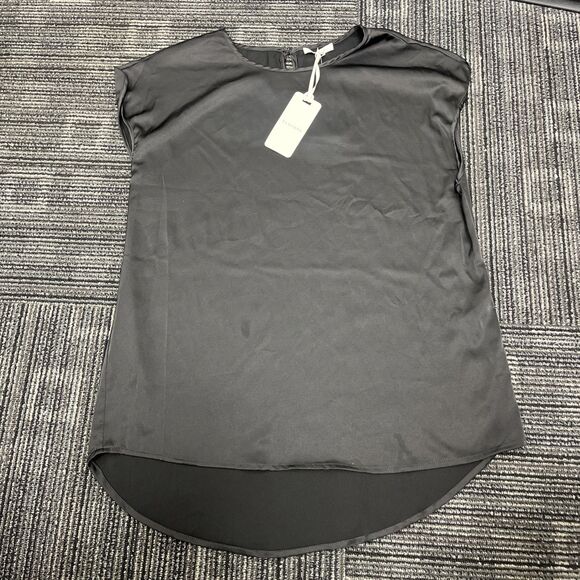 PLEIONE Women’s Sleeveless Silky Tunic Top Blouse Black NWT Size Medium - Picture 1 of 10